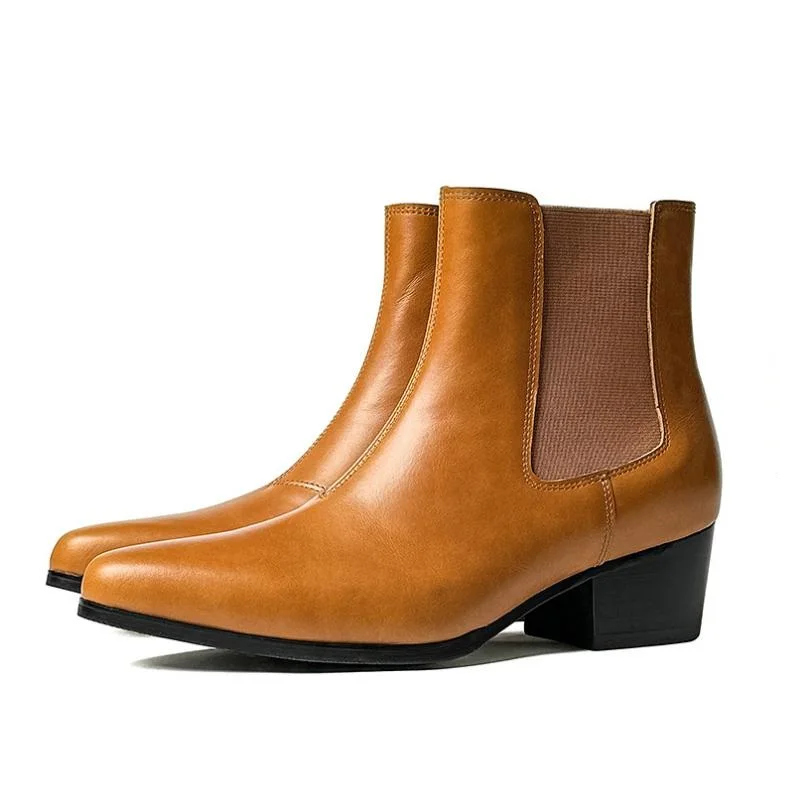 Autumn Winter Pointed Toe Cow Leather Ankle Boots Men Height Augment Chelsea Boots Mens Business Office Work Dress Boots
Autumn Winter Pointed Toe Cow Leather Ankle Boots Men Height Augment Chelsea Boots Mens Business Office Work Dress Boots