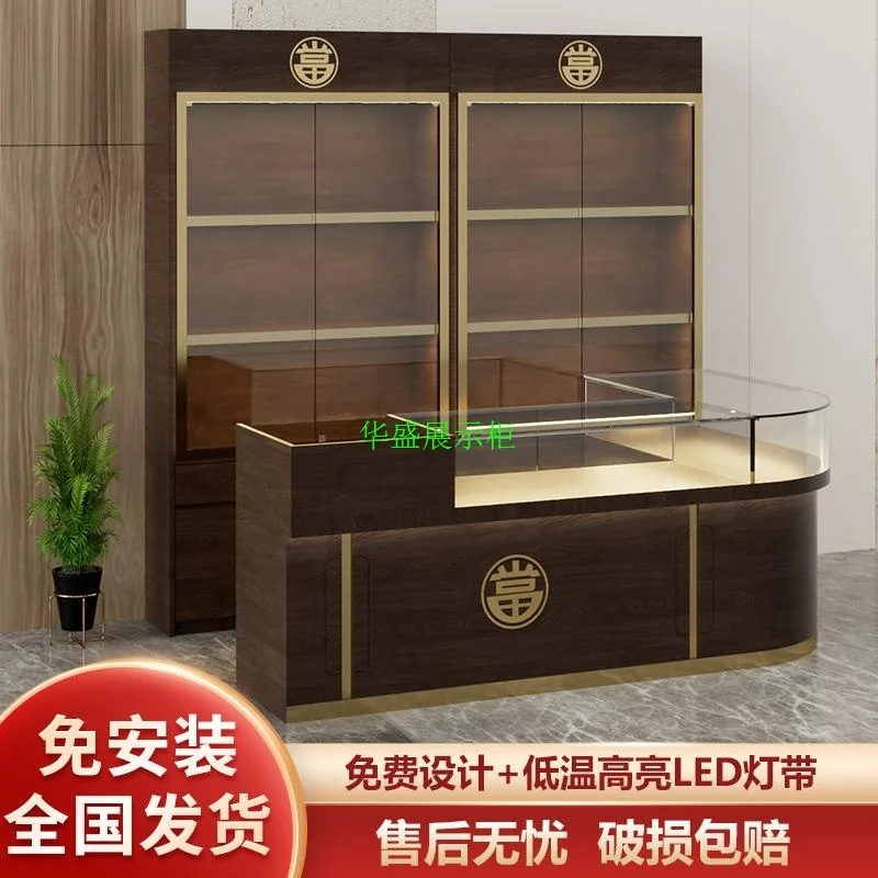 Custom gold jewelry display cabinet jewelry, jade, glass, pawnshop, consignment shop, high-end solid wood and stainless Stee
Custom gold jewelry display cabinet jewelry, jade, glass, pawnshop, consignment shop, high-end solid wood and stainless Stee