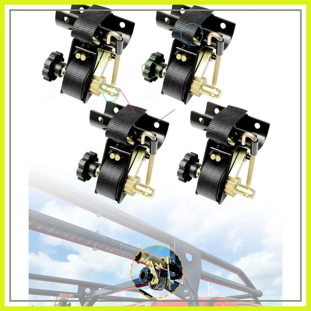 2" Black Round Tube Mount, 1.5" x 7.5' Ratchet Straps with J-Hook (4PCS), 500 lbs Load Heavy Duty Roof Rack Tie Down
2" Black Round Tube Mount, 1.5" x 7.5' Ratchet Straps with J-Hook (4PCS), 500 lbs Load Heavy Duty Roof Rack Tie Down