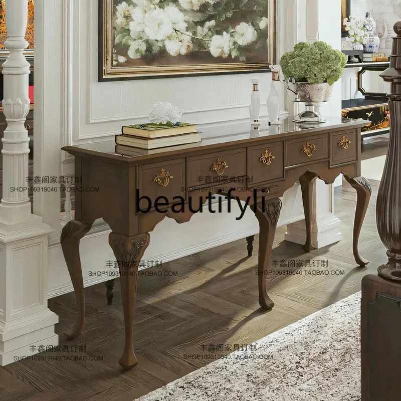 Classical retro partition solid wood, porch table, long case, American retro carved locker
Classical retro partition solid wood, porch table, long case, American retro carved locker