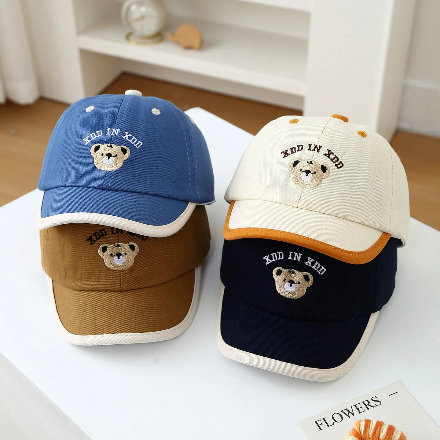 Cute Bear Baby Baseball Hat Cartoon Embroidery Toddler Boy Girl Peaked Cap Summer Adjustable Kids Sun Caps
Cute Bear Baby Baseball Hat Cartoon Embroidery Toddler Boy Girl Peaked Cap Summer Adjustable Kids Sun Caps