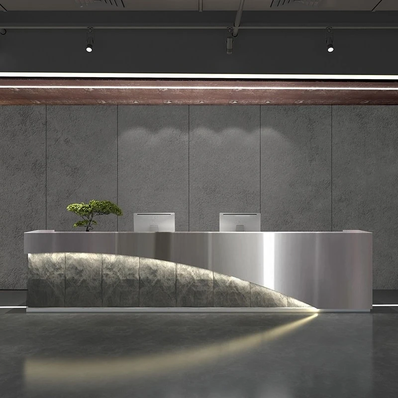 Industrial vintage reception desk Stainless steel gym billiards Bar counter minimalist design balcão de lojas interior furniture
Industrial vintage reception desk Stainless steel gym billiards Bar counter minimalist design balcão de lojas interior furniture