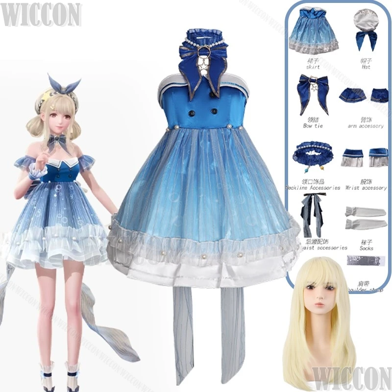 Game Infinity Nikki Nikki Cosplay Costume Cute Kawaii Blue Dress Lolita Blue Bow Headwear Blonde Wig Comic Con Halloween Party
Game Infinity Nikki Nikki Cosplay Costume Cute Kawaii Blue Dress Lolita Blue Bow Headwear Blonde Wig Comic Con Halloween Party