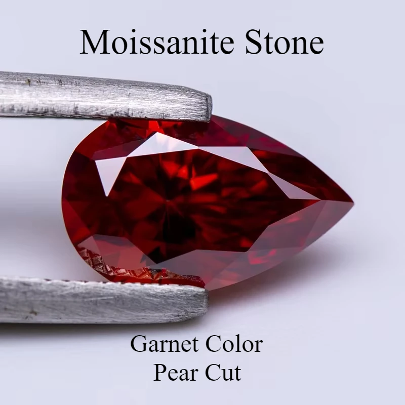 Moissanite Diamond Pear Cut Garnet Colour Lab Created Gemstone Advanced Jewelry Making Materials Comes With GRA Certificate
Moissanite Diamond Pear Cut Garnet Colour Lab Created Gemstone Advanced Jewelry Making Materials Comes With GRA Certificate