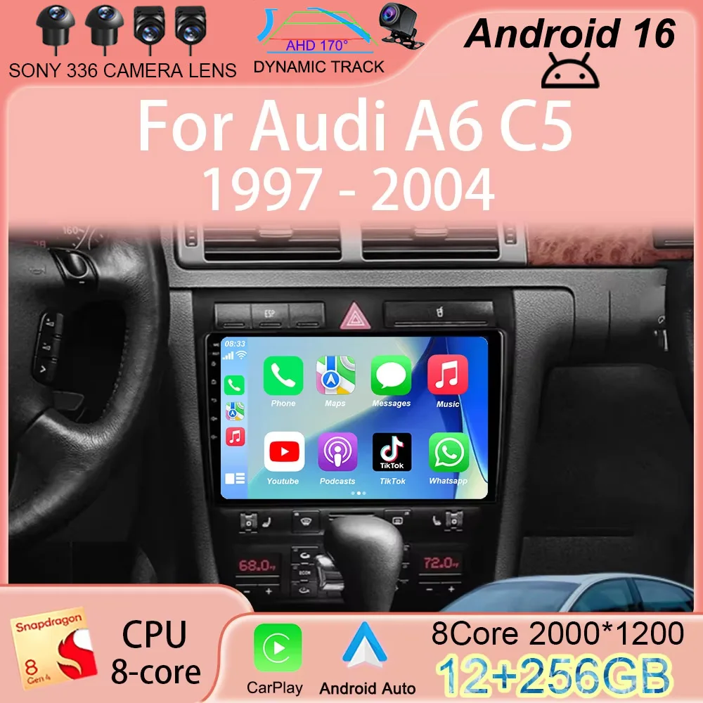 Android 16 For Audi A6 C5 1997 - 2004 S6 2 1999 - 2004 RS6 1 2002 - 2006 GPS Navigation Multimedia Video Player Car Radio Stereo
Android 16 For Audi A6 C5 1997 - 2004 S6 2 1999 - 2004 RS6 1 2002 - 2006 GPS Navigation Multimedia Video Player Car Radio Stereo