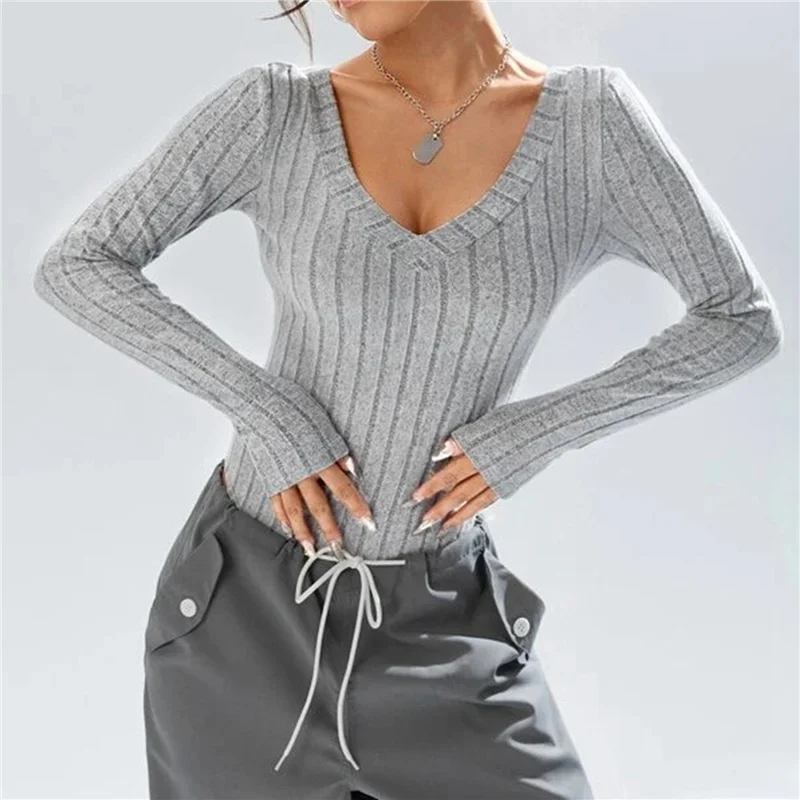 CGS-Womens V Neck Bodysuit Basic Ribbed Long Sleeve Jumpsuits Tops For Women Fall Tops
CGS-Womens V Neck Bodysuit Basic Ribbed Long Sleeve Jumpsuits Tops For Women Fall Tops