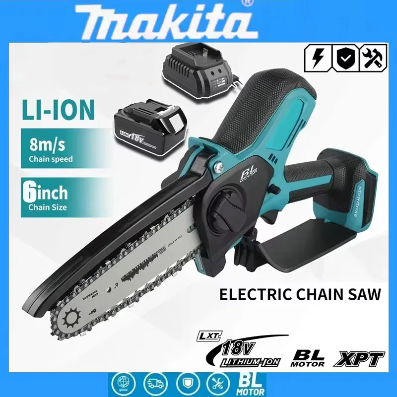 Makita 18V Battery Operated Mini Handheld Chainsaw 6 Inch Compact Lightweight Cordless Saw for Home Wood Cutting Garden Prunin
Makita 18V Battery Operated Mini Handheld Chainsaw 6 Inch Compact Lightweight Cordless Saw for Home Wood Cutting Garden Prunin