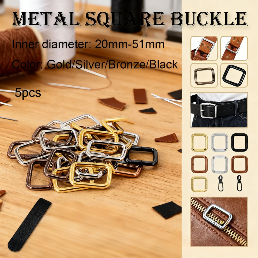 5PCS Metal High-Quality Thickened Leather Bag Backpack Strap Belt Webbing Dog Collar with Rectangle & Square Rings Loop Buckles
5PCS Metal High-Quality Thickened Leather Bag Backpack Strap Belt Webbing Dog Collar with Rectangle & Square Rings Loop Buckles