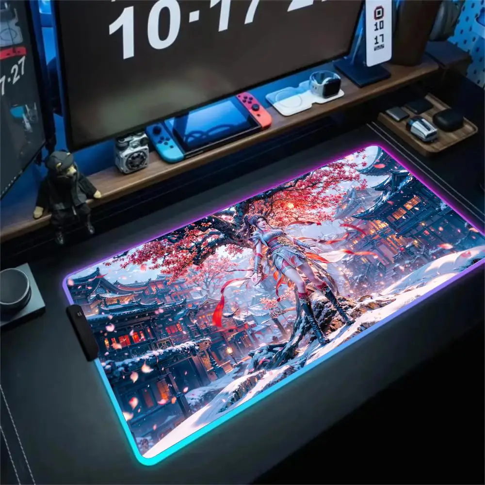 RGB Mouse pad Digital art rendering girl gaming mat rubber anti-slip Desk Mat LED glow Gaming keypad mousepad pc accessories
RGB Mouse pad Digital art rendering girl gaming mat rubber anti-slip Desk Mat LED glow Gaming keypad mousepad pc accessories