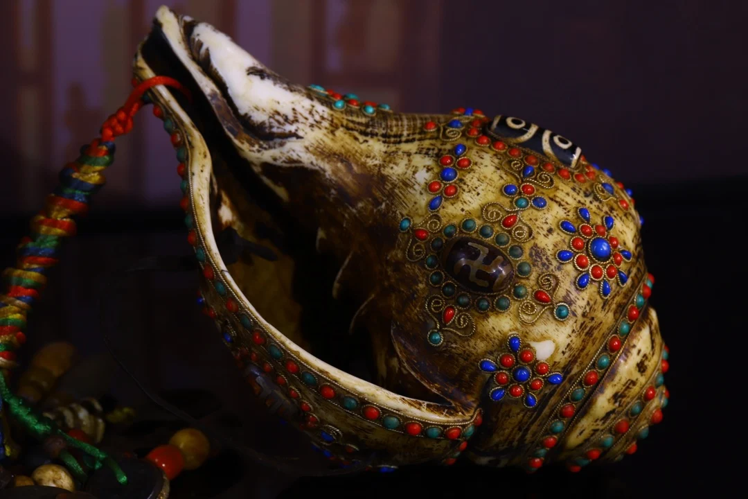 10"Tibetan Temple Collection Old Natural Conch Mosaic Gem gZi Beads BBuddha Conch Pendant Amulet Dharma Worship Hall Town house
10"Tibetan Temple Collection Old Natural Conch Mosaic Gem gZi Beads BBuddha Conch Pendant Amulet Dharma Worship Hall Town house