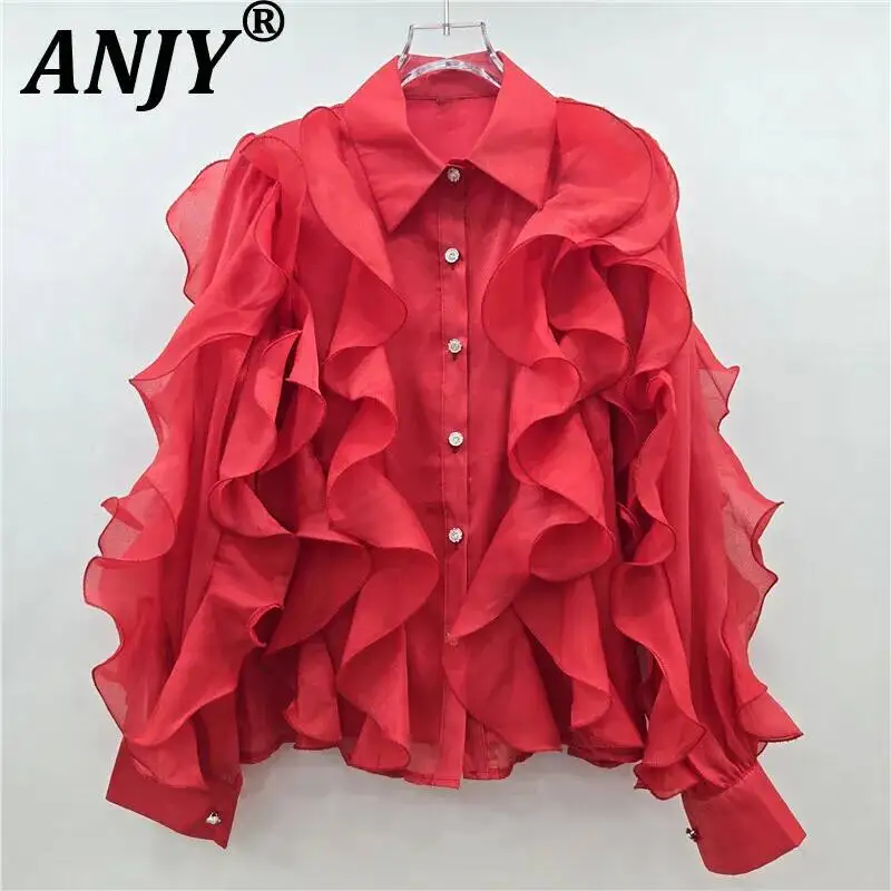 ANJY Spring Summer New Women Trend Stylish Sweet Ruffles Design Long Sleeve Shirt Elegant Fashion Casual Patchwork Blouse A23351
ANJY Spring Summer New Women Trend Stylish Sweet Ruffles Design Long Sleeve Shirt Elegant Fashion Casual Patchwork Blouse A23351