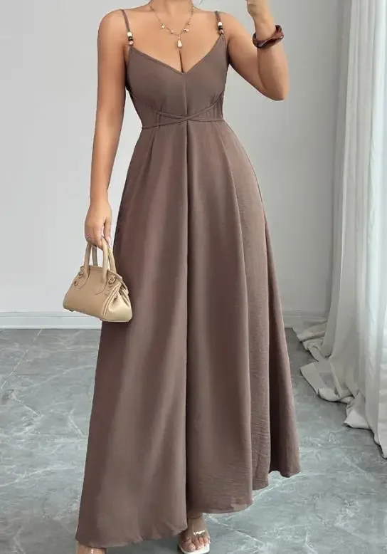 Vacation Style Elegant Camisole Backless Dress for Women In 2026 Spring/Summer New Fashion Women's Sexy Deep V A Line Dresses
Vacation Style Elegant Camisole Backless Dress for Women In 2026 Spring/Summer New Fashion Women's Sexy Deep V A Line Dresses