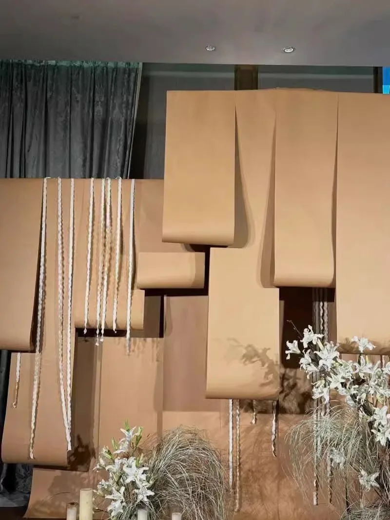 Artistic Kraft Paper Roll Wedding Decoration Background Corrugated Paper Birthday Decor Light Brown Hanging Paper
Artistic Kraft Paper Roll Wedding Decoration Background Corrugated Paper Birthday Decor Light Brown Hanging Paper