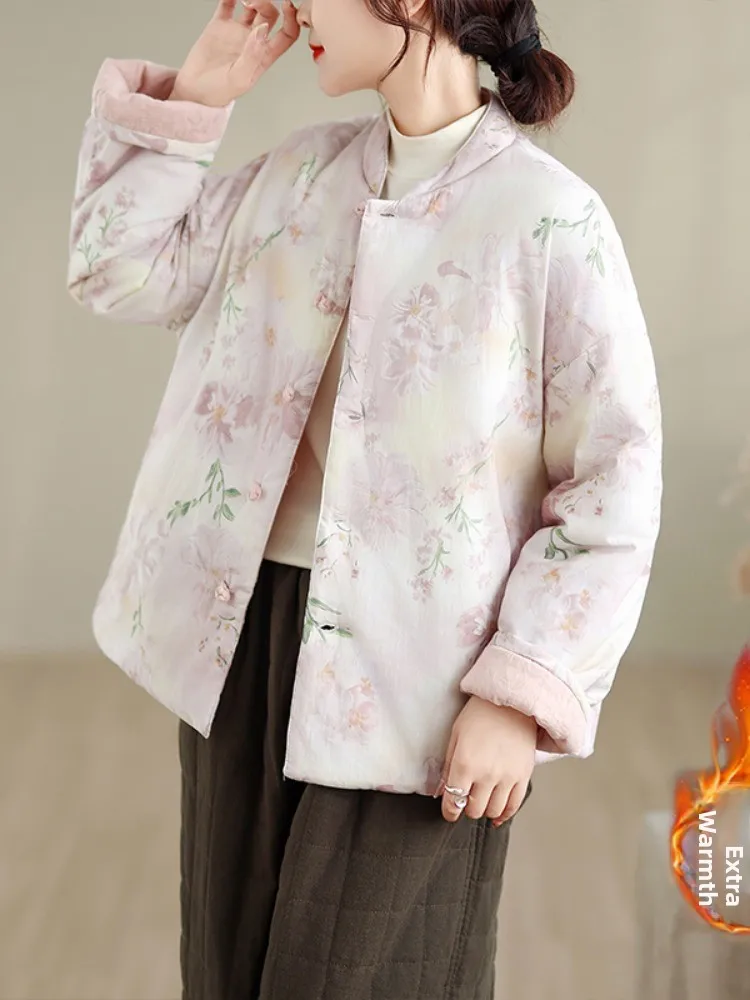 New Chinese Style Double Sided Wear Cotton Jacket Women Winter Fashionable Pink Linen Cotton Coat Retro Print Thickened Long ...
New Chinese Style Double Sided Wear Cotton Jacket Women Winter Fashionable Pink Linen Cotton Coat Retro Print Thickened Long ...