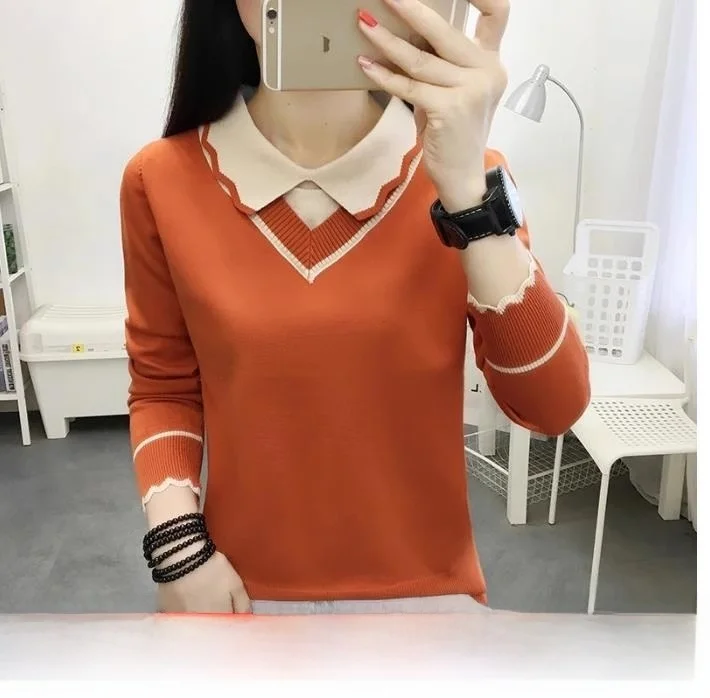 Stylish Loose Women's Knitted Sweater Spring Autumn Flip-Collar Tagless Mom Fashionable Sweet Style Long Sleeve Color
Stylish Loose Women's Knitted Sweater Spring Autumn Flip-Collar Tagless Mom Fashionable Sweet Style Long Sleeve Color