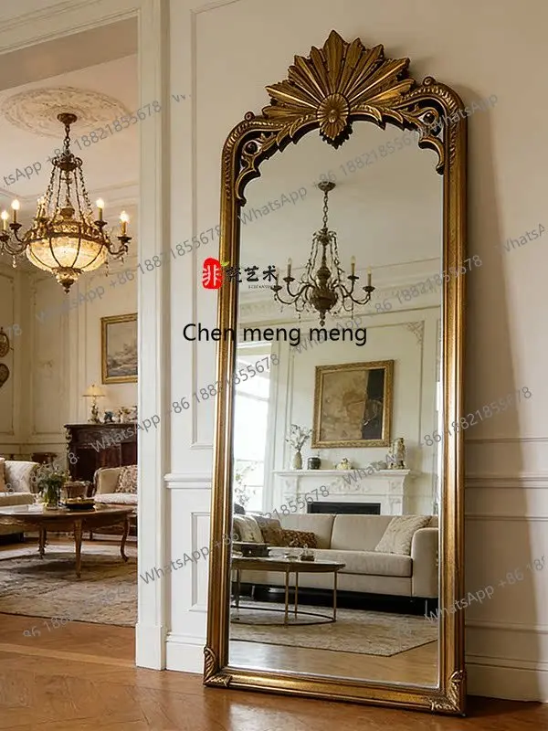 European retro full-length mirror bedroom living room home full-length mirror floor-to-ceiling mirror French cloakroom
European retro full-length mirror bedroom living room home full-length mirror floor-to-ceiling mirror French cloakroom