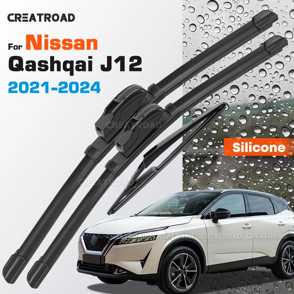 Silicone Wiper Blades Fit For Nissan Qashqai J12 2021-2024 Coated Silent HD Wear-Resistant Windshield Wipers 26"+17"+12"
Silicone Wiper Blades Fit For Nissan Qashqai J12 2021-2024 Coated Silent HD Wear-Resistant Windshield Wipers 26"+17"+12"