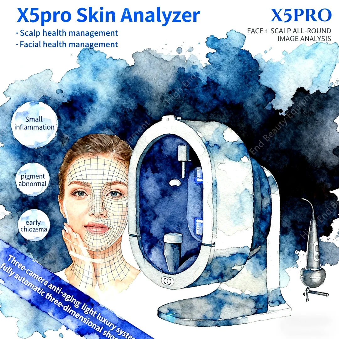 X5 PRO AI Facial Skin Analyzer Detection Skin Problem Diagnosis 8 Spectrum Professional Analysis Beauty Salon Equipment
X5 PRO AI Facial Skin Analyzer Detection Skin Problem Diagnosis 8 Spectrum Professional Analysis Beauty Salon Equipment