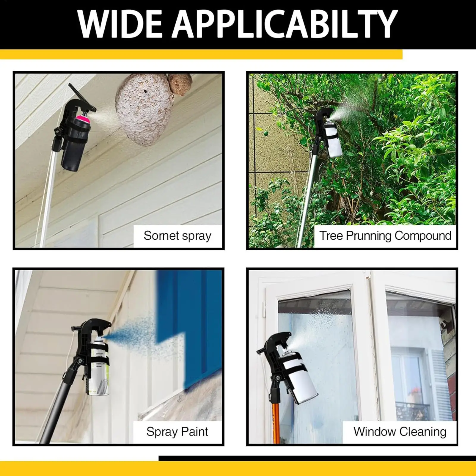 Wasp Spray Pole Adjustable Paint Bracket Wand Spray Can Pole Adaptor For Home Garage Garden Apartment High Ceiling Backyard Lawn
Wasp Spray Pole Adjustable Paint Bracket Wand Spray Can Pole Adaptor For Home Garage Garden Apartment High Ceiling Backyard Lawn