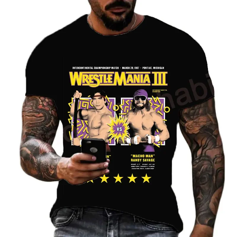 2023 Summer Men's 3D Printing Famous WrestleMania Personalized T-shirt Children's Street Round Neck Sports Large Top
2023 Summer Men's 3D Printing Famous WrestleMania Personalized T-shirt Children's Street Round Neck Sports Large Top