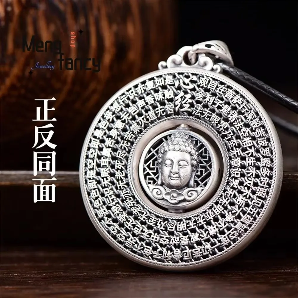 Trend Personalised Rotatable Peace Buckle Heart Sutra Buddha Head Pendant Thai Silver Openwork Retro Ethnic Style Luxury Jewelry
Trend Personalised Rotatable Peace Buckle Heart Sutra Buddha Head Pendant Thai Silver Openwork Retro Ethnic Style Luxury Jewelry