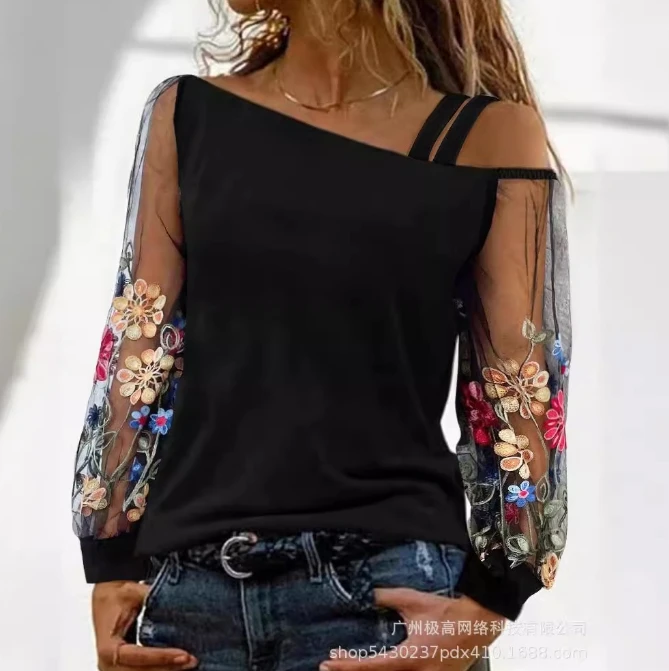 Top Women 2024 Spring Fashion Floral Embroidered Mesh Patchwork Casual Diagonal Collar Long Sleeved Daily Top Y2K Clothes
Top Women 2024 Spring Fashion Floral Embroidered Mesh Patchwork Casual Diagonal Collar Long Sleeved Daily Top Y2K Clothes
