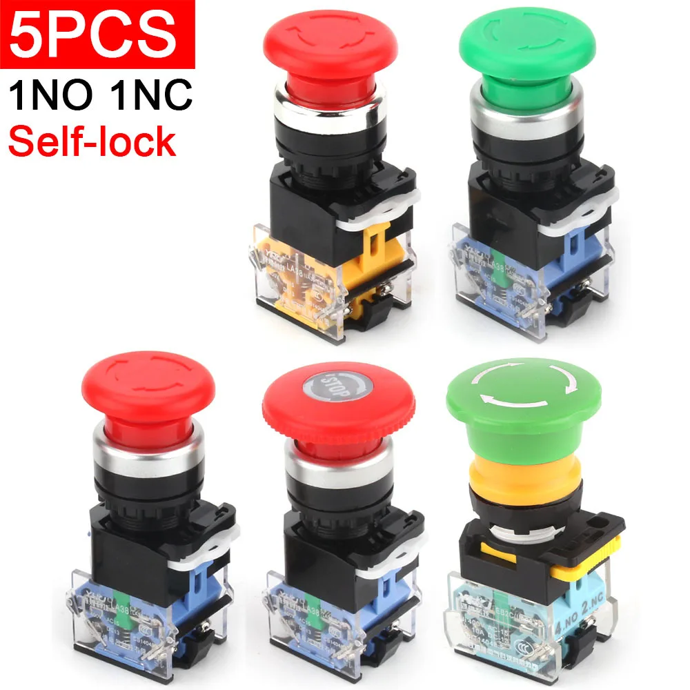 5 шт. LA38-11ZS, кнопка аварийной остановки, самоблокирующийся переключатель, старт-стоп, грибная прическа, аварийный выключатель 22 мм
5 шт. LA38-11ZS, кнопка аварийной остановки, самоблокирующийся переключатель, старт-стоп, грибная прическа, аварийный выключатель 22 мм