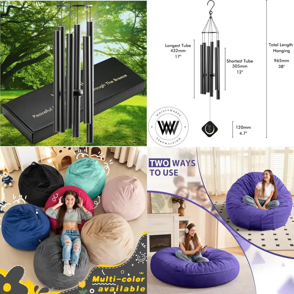 Whistywares Внешний колокольчик глубокого тона — Большие трубчатые колокольчики для улицы — Успокаивающие тона - Идеальный колокольчик фэн-шуй —
Whistywares Внешний колокольчик глубокого тона — Большие трубчатые колокольчики для улицы — Успокаивающие тона - Идеальный колокольчик фэн-шуй —