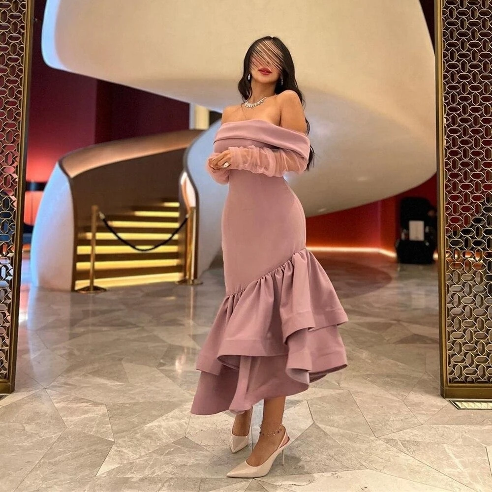 Santorini Women Wear Bateau Neck Prom Dresses Long Sleeves Zipper Back Bridesmaid Dress Tiered Mermaid Evening Party Gowns
Santorini Women Wear Bateau Neck Prom Dresses Long Sleeves Zipper Back Bridesmaid Dress Tiered Mermaid Evening Party Gowns