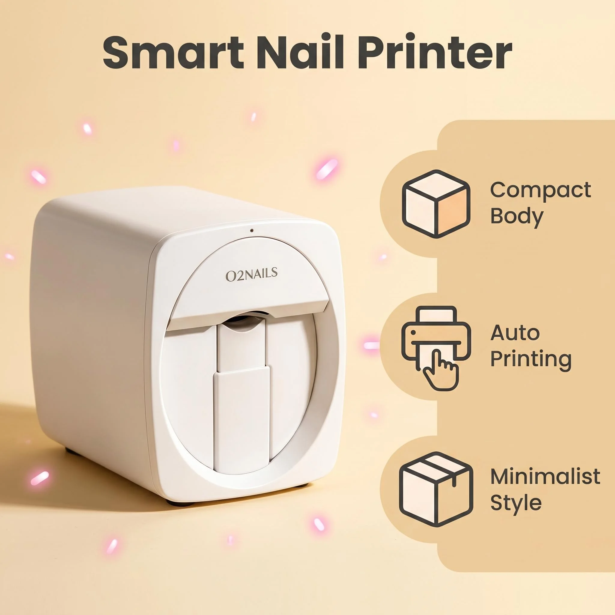 Portable 3D Nail Painting Printer, APP Controlled DIY Nail Art Machine with 1000+ Patterns, Ideal Gift for Girls Ladies, Suitable for Home and Salon Use