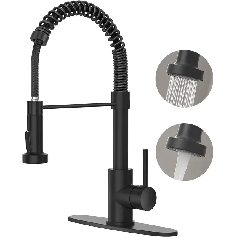 PHANCIR Modern Brushed Nickel Kitchen Faucet - Compact Single Handle, Pull Down Sprayer, 1/3 Holes Adaptable
PHANCIR Modern Brushed Nickel Kitchen Faucet - Compact Single Handle, Pull Down Sprayer, 1/3 Holes Adaptable