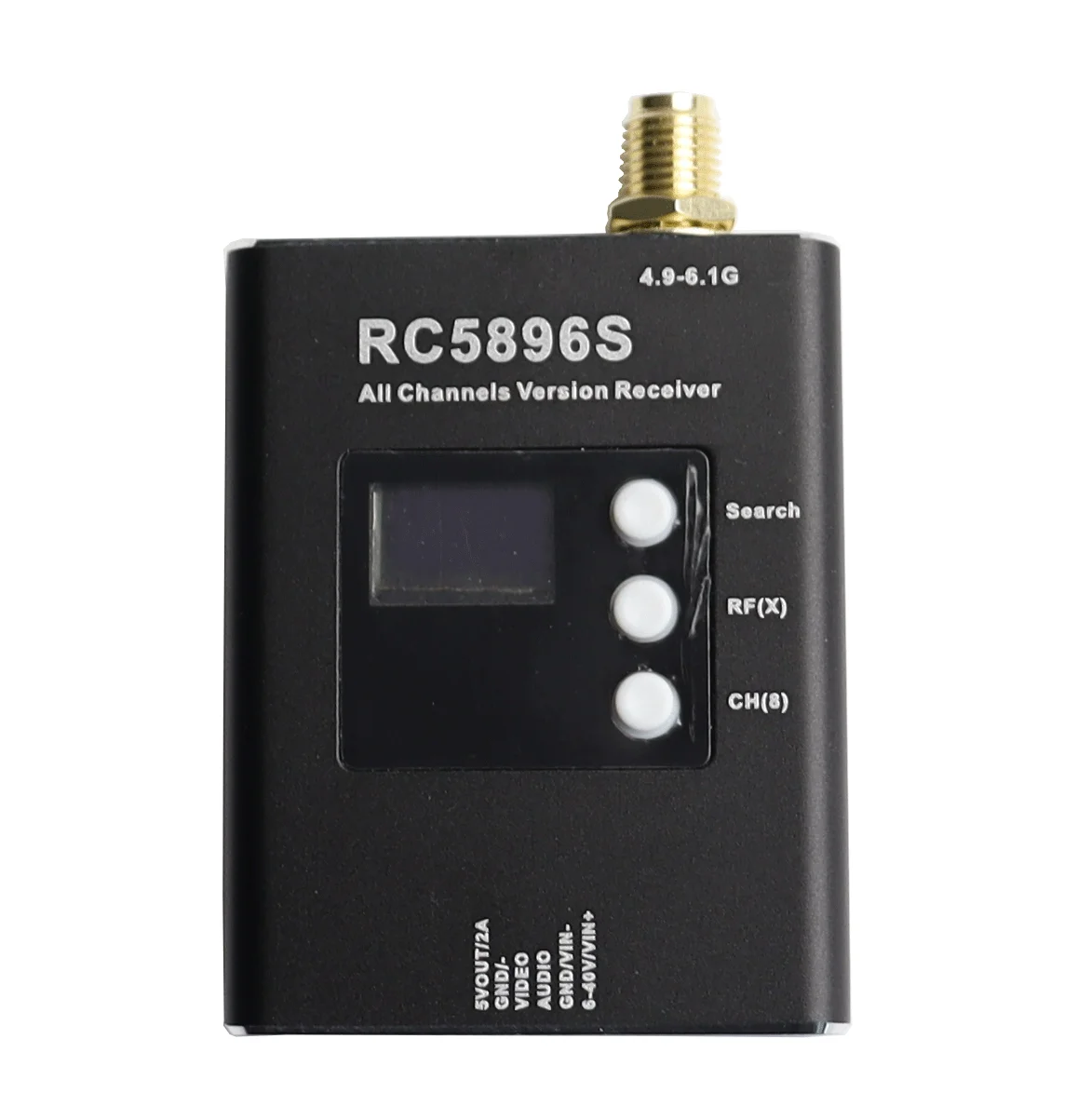 RC5896S Receiver 4.9-6.1GHz FPV Video Receiver 96 Frequency Compatible with Image Transmission High Sensitivity Wide Voltage
RC5896S Receiver 4.9-6.1GHz FPV Video Receiver 96 Frequency Compatible with Image Transmission High Sensitivity Wide Voltage
