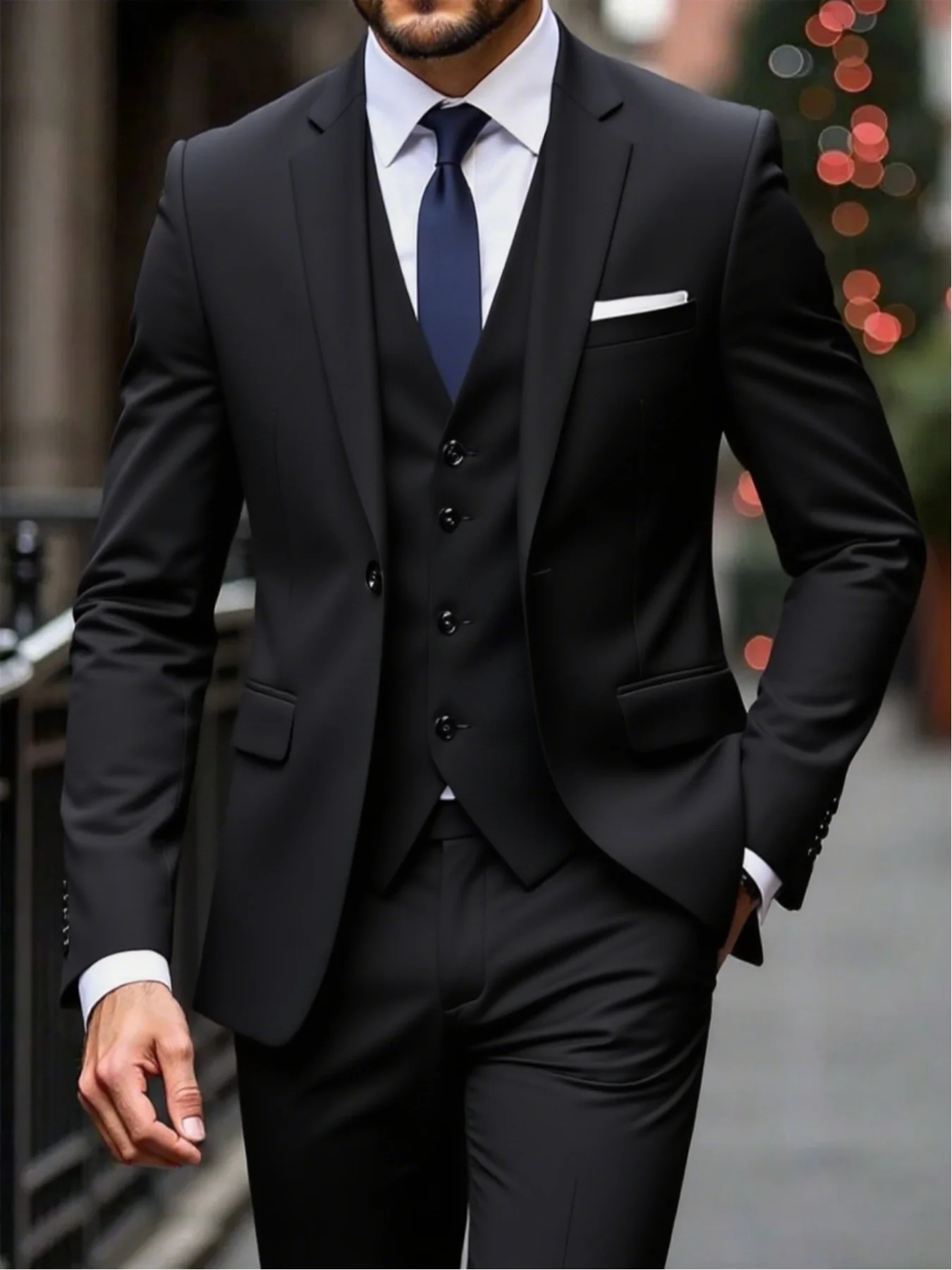 Men's Clean Cut Solid Suit Single Breasted 3-Piece Business Set
Men's Clean Cut Solid Suit Single Breasted 3-Piece Business Set