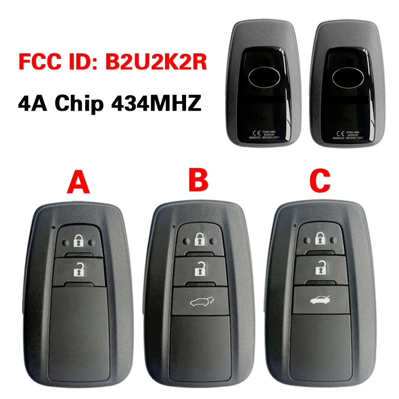 CN007360 Original FCCID B2U2K2R For Toyota Corolla 2019+Remote 4A Chip 434Mhz Key Fob
CN007360 Original FCCID B2U2K2R For Toyota Corolla 2019+Remote 4A Chip 434Mhz Key Fob