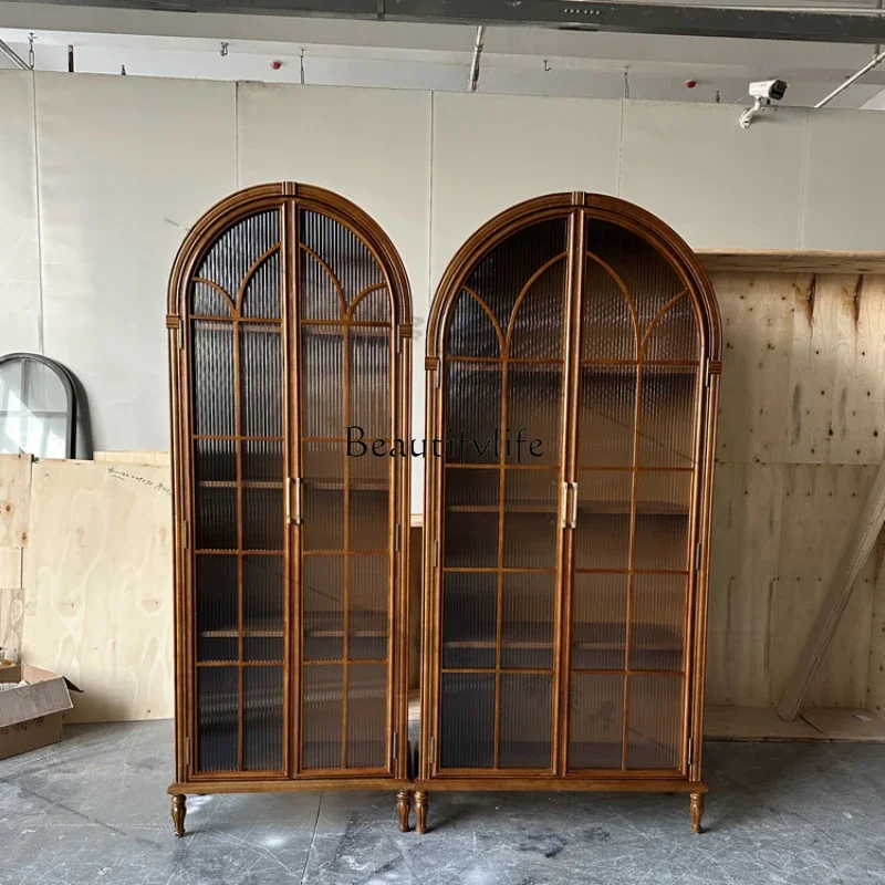American Light Luxury Solid Wood Bookcase with Changhong Glass Door Bookshelf French Retro Arch
American Light Luxury Solid Wood Bookcase with Changhong Glass Door Bookshelf French Retro Arch