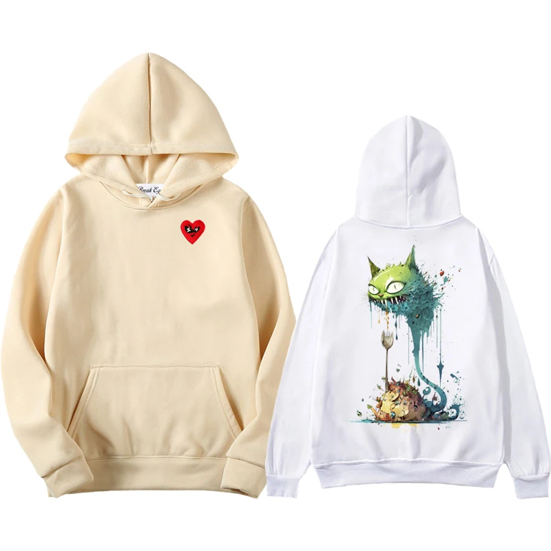 Ghost Cat Cute Colorful Print Men Women Hoodie Polyester Red Glasses Heart Embroidery Pullover Pockets Thin Loose Autumn Hoody
Ghost Cat Cute Colorful Print Men Women Hoodie Polyester Red Glasses Heart Embroidery Pullover Pockets Thin Loose Autumn Hoody
