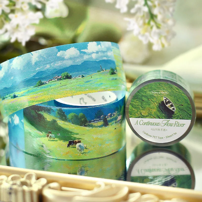 300cm/roll Natural Poetry Series PET Decorative Stickers Tape Kawaii Oil Painting Style Landscape Stickers DIY Journal Supplies
300cm/roll Natural Poetry Series PET Decorative Stickers Tape Kawaii Oil Painting Style Landscape Stickers DIY Journal Supplies