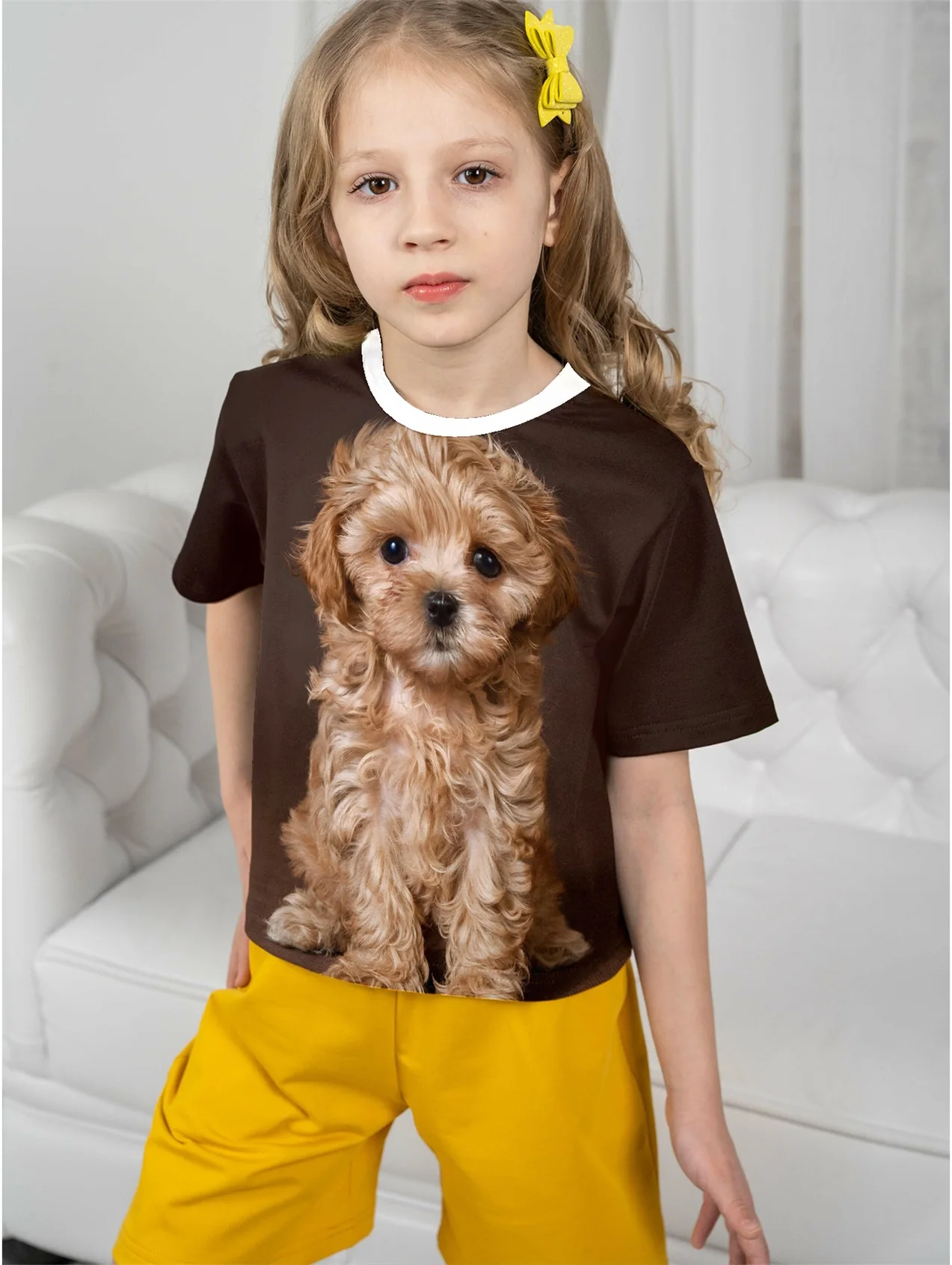 5 To14 Years Girl Clothes Cute Dog Poodle Full Print Brown T-shirt Children's Clothing Kids Summer Short Sleeve Child Top Girls
5 To14 Years Girl Clothes Cute Dog Poodle Full Print Brown T-shirt Children's Clothing Kids Summer Short Sleeve Child Top Girls