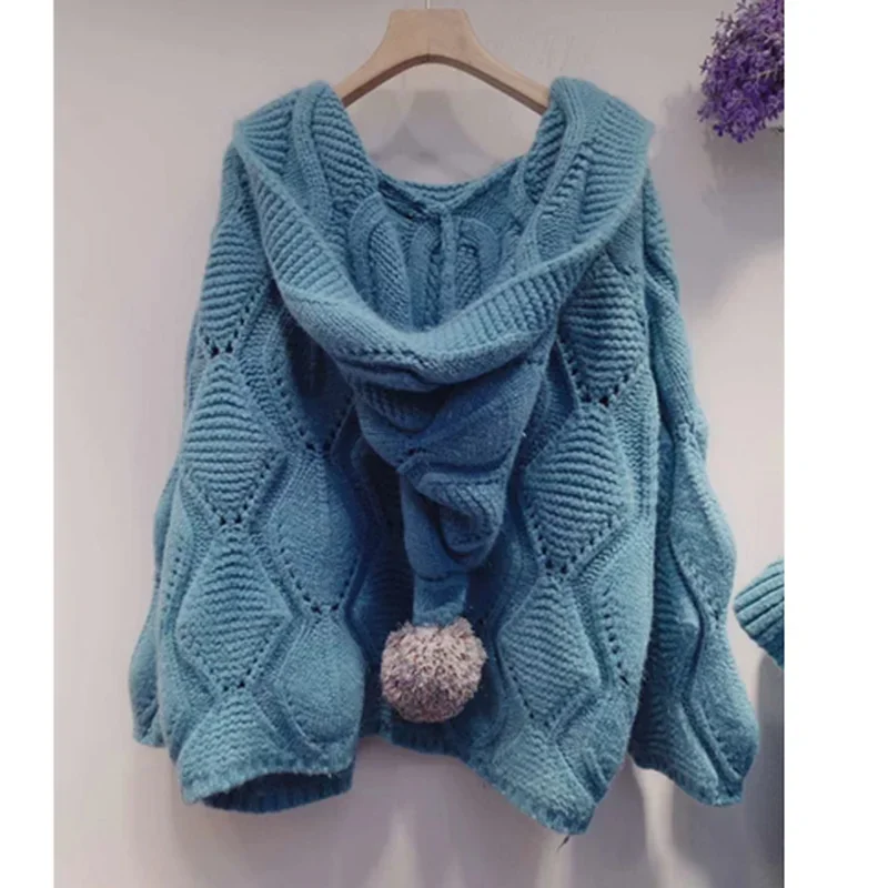 Knitted Sweater Women Loose Lantern Sleeve Sweaters 2024 Autumn Fashion Cardigan Plush Jackets Solid Ladies Hooded pull femme
Knitted Sweater Women Loose Lantern Sleeve Sweaters 2024 Autumn Fashion Cardigan Plush Jackets Solid Ladies Hooded pull femme