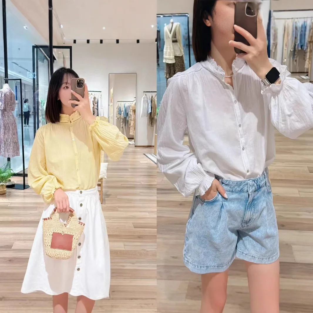 Летний женский топ свободного кроя с кружевной отделкой, цветочным принтом и пуговицами, из хлопка, в стиле «пузырь»
Летний женский топ свободного кроя с кружевной отделкой, цветочным принтом и пуговицами, из хлопка, в стиле «пузырь»