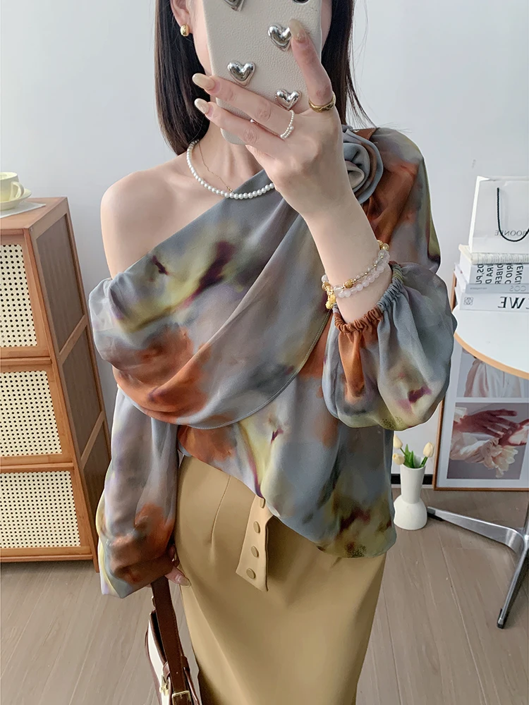 UVPU Oil Painting oulder Bared irt Women's Spring Faion Casual Loose Fit Long Sve irt Ele Classy Sle
UVPU Oil Painting oulder Bared irt Women's Spring Faion Casual Loose Fit Long Sve irt Ele Classy Sle