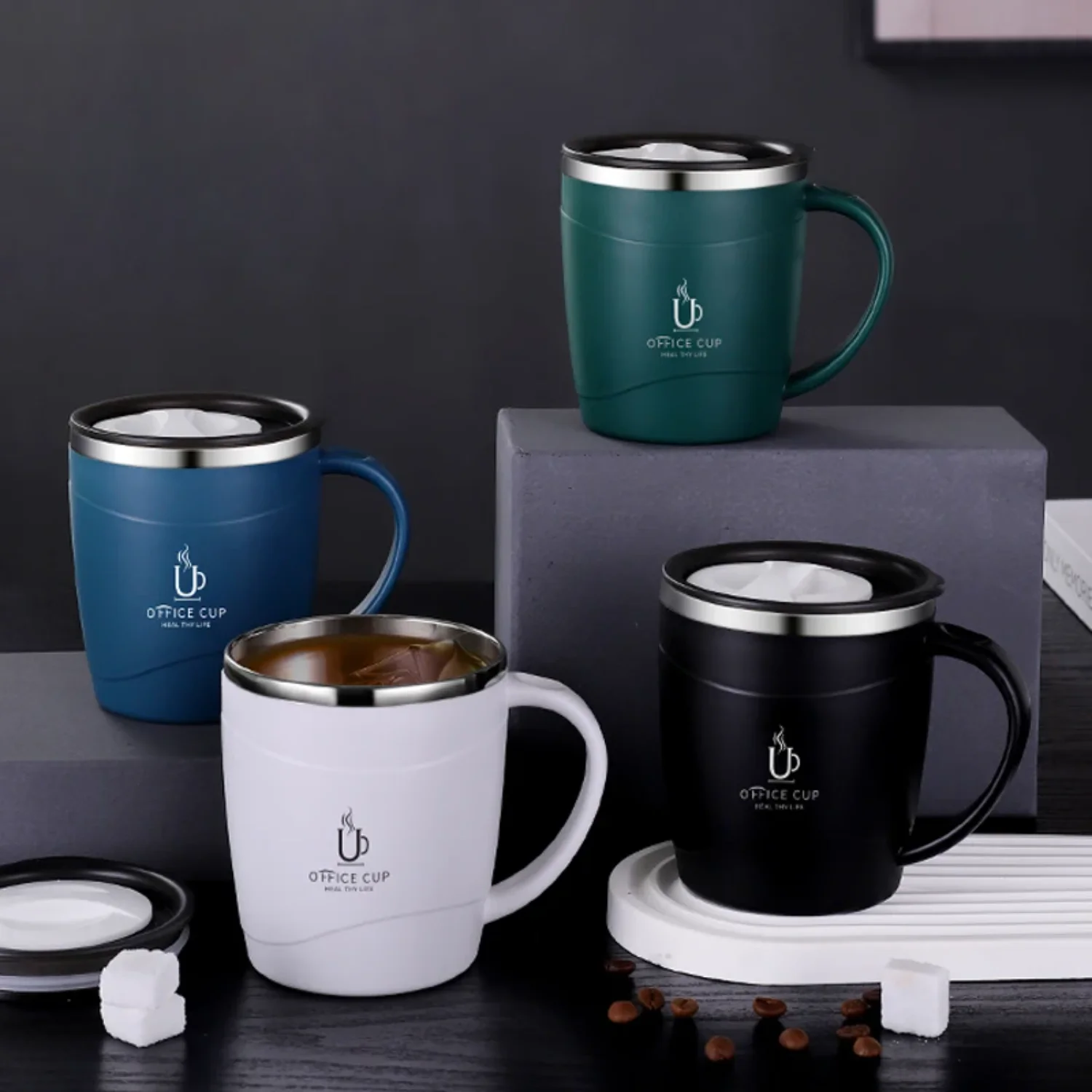 304 Stainless Steel Coffee Cup Mug With Lid Insulated Coffee Mug Double Wall Coffee Tumbler With Handle Heat-resistant Drinkware
304 Stainless Steel Coffee Cup Mug With Lid Insulated Coffee Mug Double Wall Coffee Tumbler With Handle Heat-resistant Drinkware