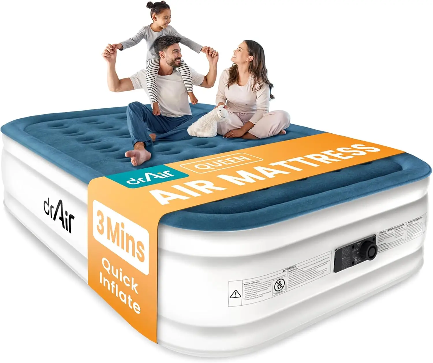 Queen Air Mattress with Built-in Pump, 18" Raised Blow Up Bed, 800 lbs Max Honeycomb Design, Leak-Proof for Home Guests Camping
Queen Air Mattress with Built-in Pump, 18" Raised Blow Up Bed, 800 lbs Max Honeycomb Design, Leak-Proof for Home Guests Camping