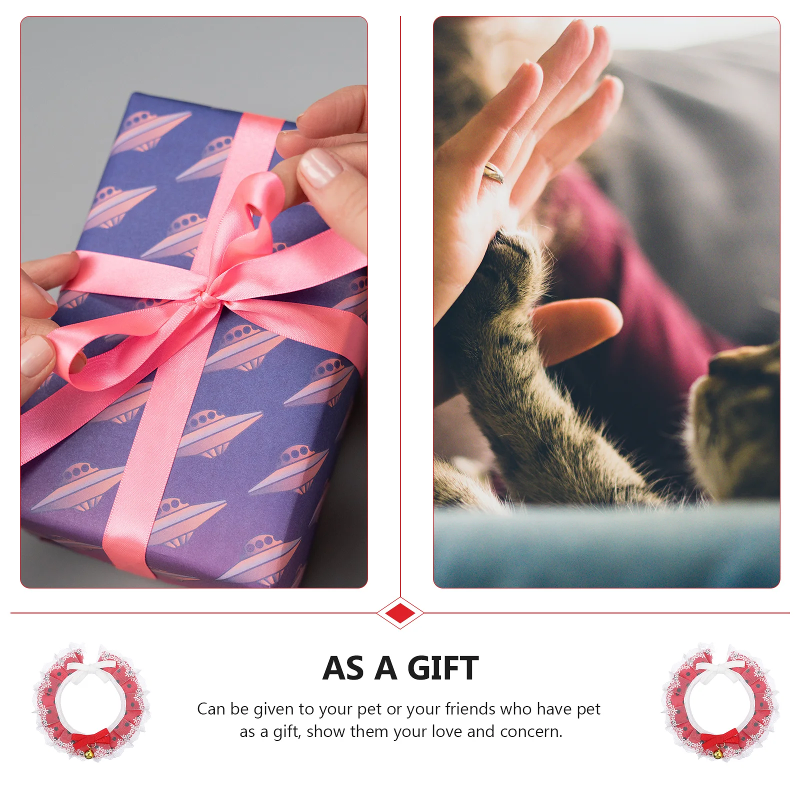 Pet Costume Cat Bow Collar Lace Scarf Bell Christmas Party Bibs Elegant Charming Design Daily Wear Gift Cat Collar
Pet Costume Cat Bow Collar Lace Scarf Bell Christmas Party Bibs Elegant Charming Design Daily Wear Gift Cat Collar