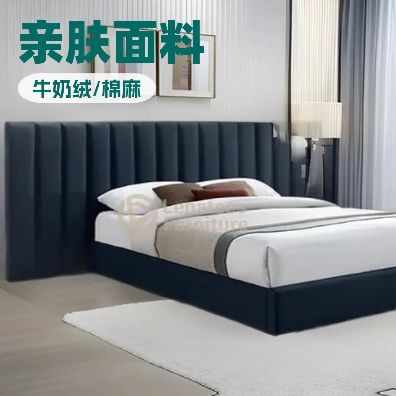 Custom bedroom bed furniture fabric storage soft bag bedside retro luxury designer geometric splicing 2m bed
Custom bedroom bed furniture fabric storage soft bag bedside retro luxury designer geometric splicing 2m bed
