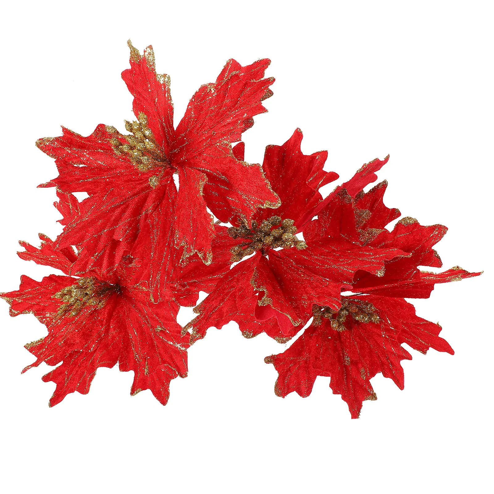 4Pcs Poinsettia Flowers Artificial Christmas Decorations for Tree Wreath Vase Holiday Home Decor Glitter Festive Party Supplies
4Pcs Poinsettia Flowers Artificial Christmas Decorations for Tree Wreath Vase Holiday Home Decor Glitter Festive Party Supplies