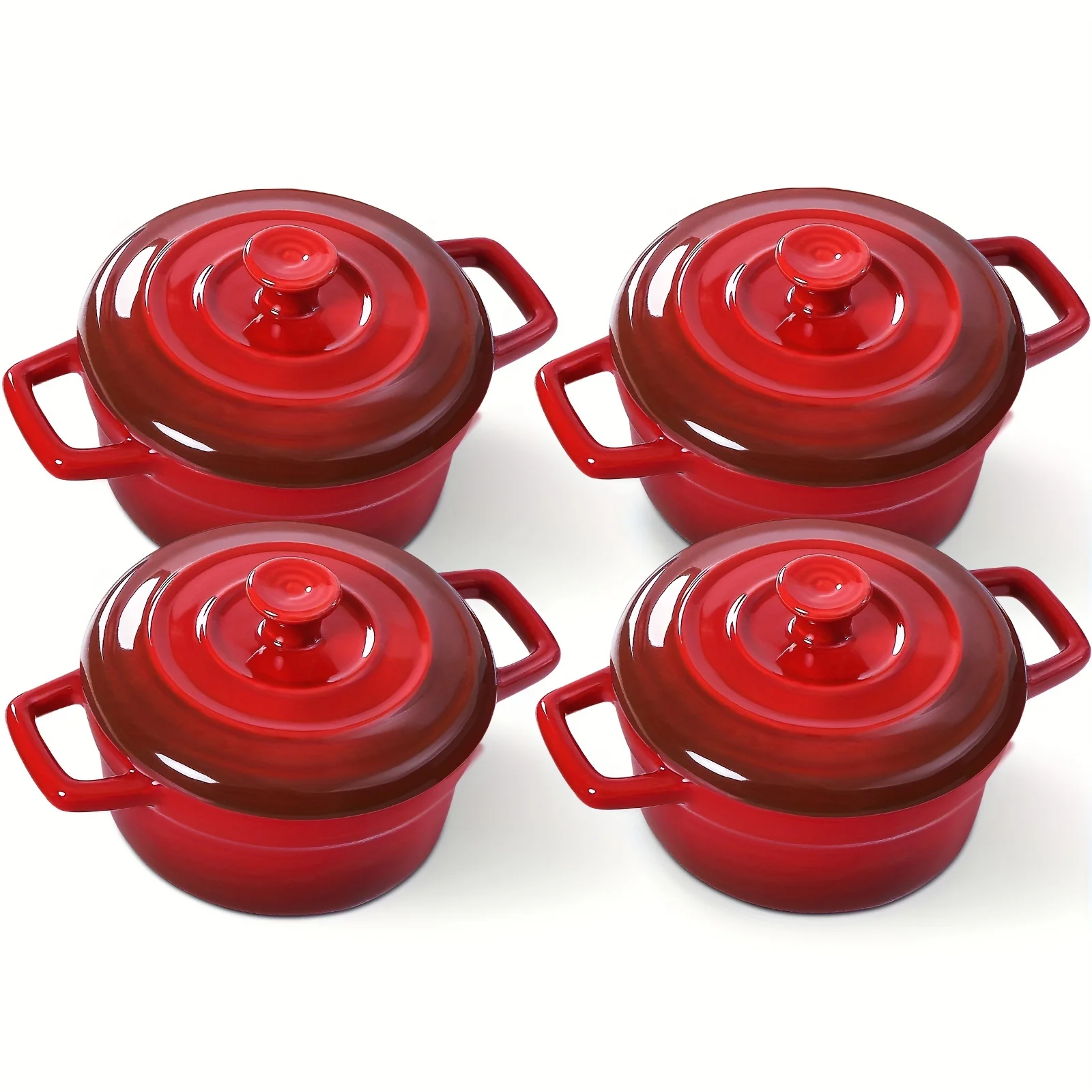 Set of 4 Mini Cocotte - 12Oz Ceramic Casserole Dishes - Kitchen Casserole Sets Featuring Handles And Lids - Small Baking Ramekin
Set of 4 Mini Cocotte - 12Oz Ceramic Casserole Dishes - Kitchen Casserole Sets Featuring Handles And Lids - Small Baking Ramekin