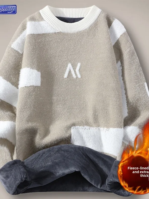 Men's Fce Lined Thiened f High Collar Knitted Sweater Winter Warm Faionable Casual Print Loose Fit Long Sve Top
Men's Fce Lined Thiened f High Collar Knitted Sweater Winter Warm Faionable Casual Print Loose Fit Long Sve Top