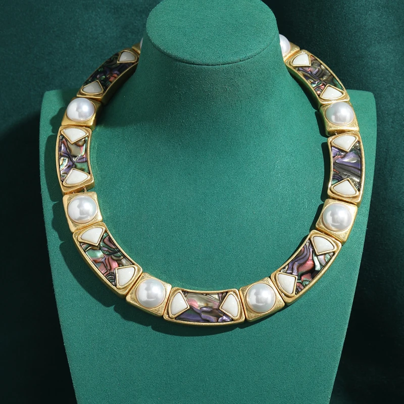 Vintage Choker Collar Necklace Antique Colorful Shell Irregular Pearl High Design Gold Plated Jewelry For Women 2026 New Arrival
Vintage Choker Collar Necklace Antique Colorful Shell Irregular Pearl High Design Gold Plated Jewelry For Women 2026 New Arrival