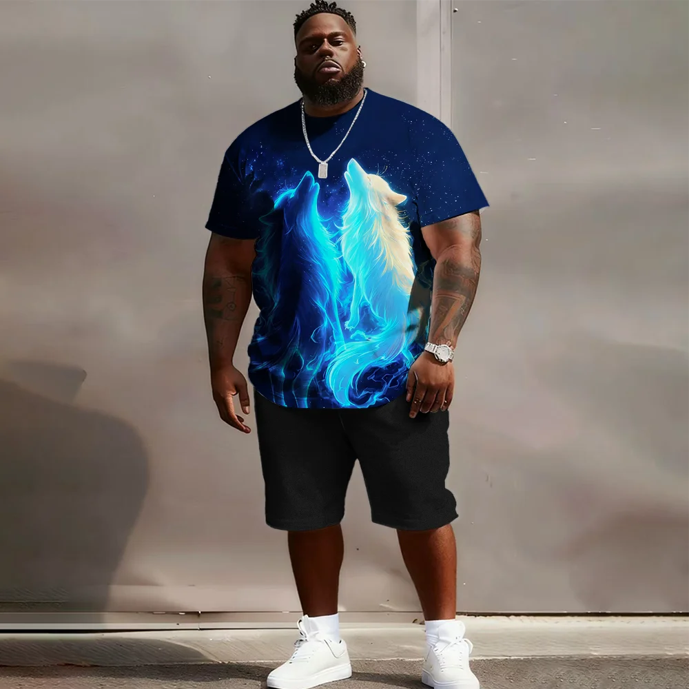 Мужской комплект с короткими рукавами больших размеров S-9xl: Wolf-Edge Vibe — 2 предмета большого и высокого кроя, мягкая ткань, гладкие силуэты волка
Мужской комплект с короткими рукавами больших размеров S-9xl: Wolf-Edge Vibe — 2 предмета большого и высокого кроя, мягкая ткань, гладкие силуэты волка